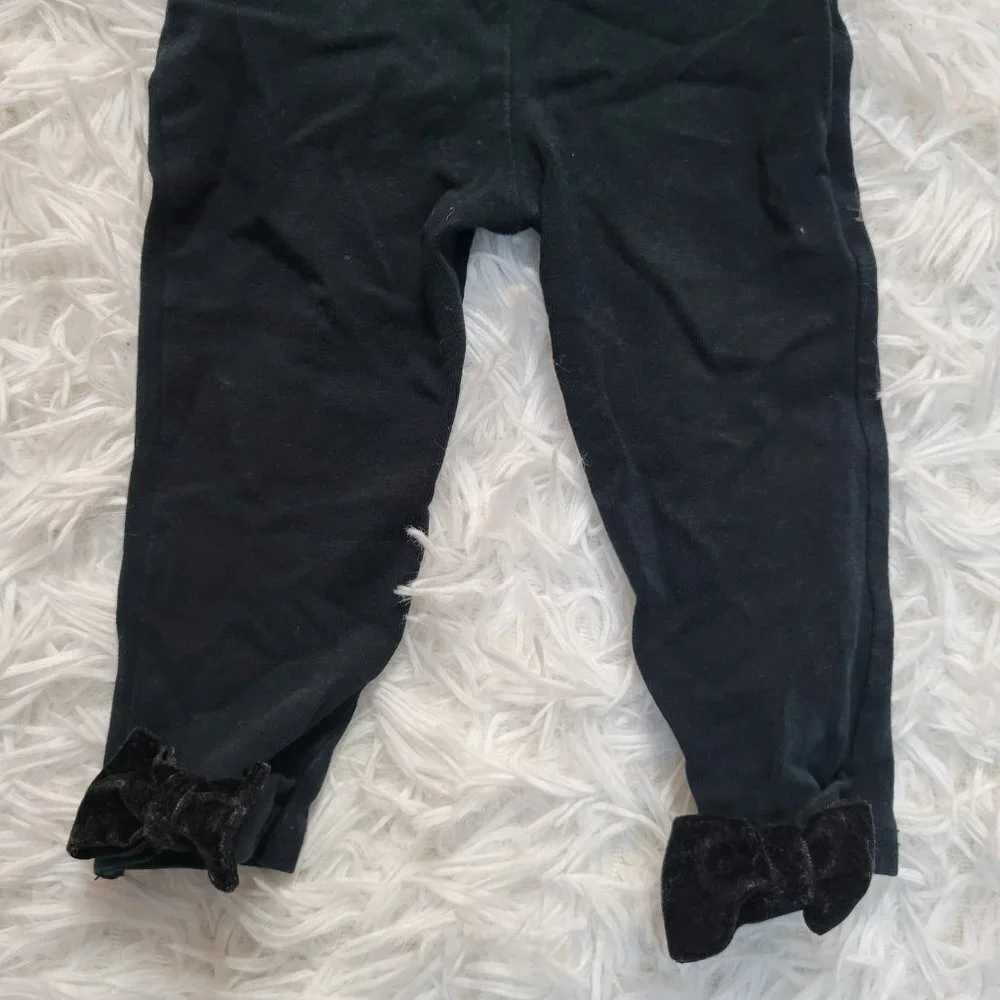 Ralph Lauren Black Leggings with Bow Accent - Size 9M
